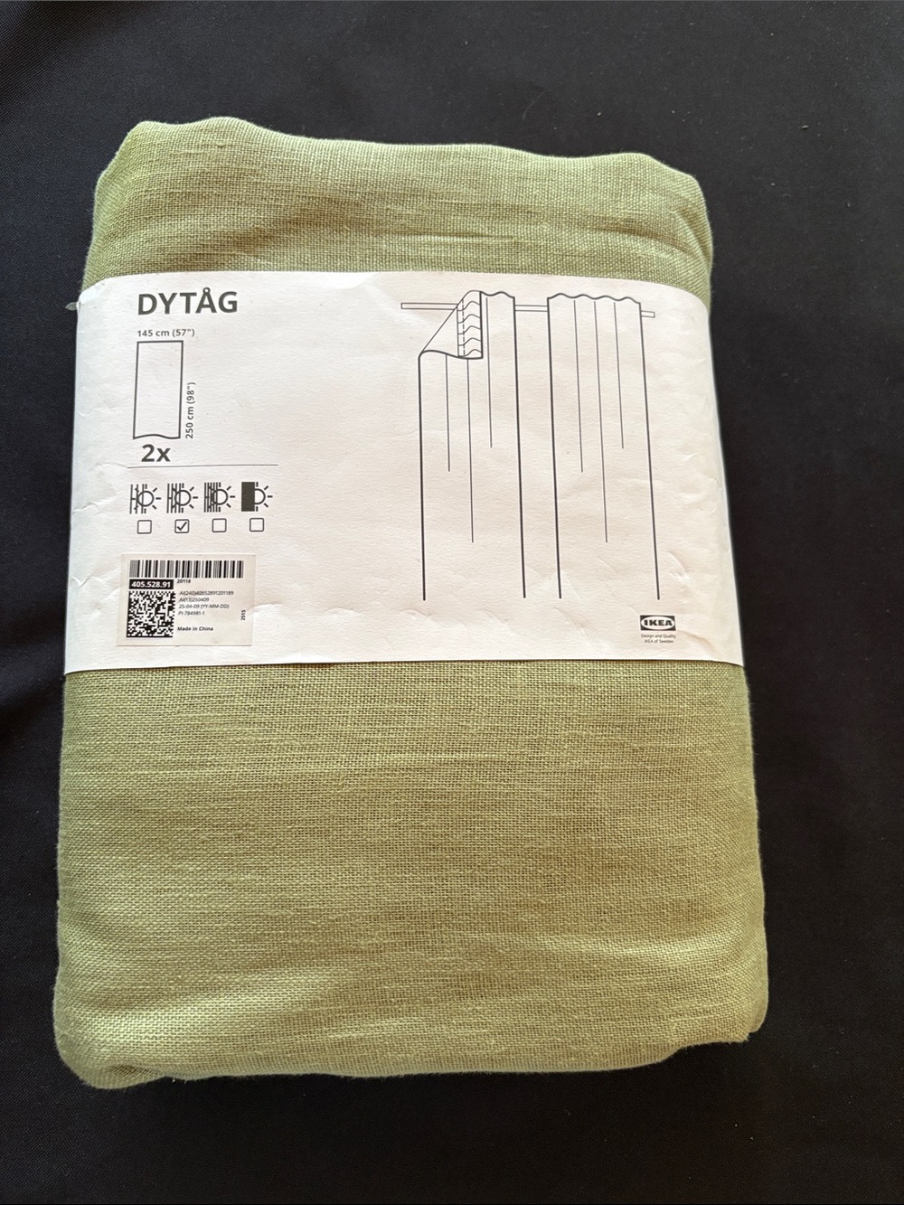 IKEA DYTÅG Light Green Curtains Set